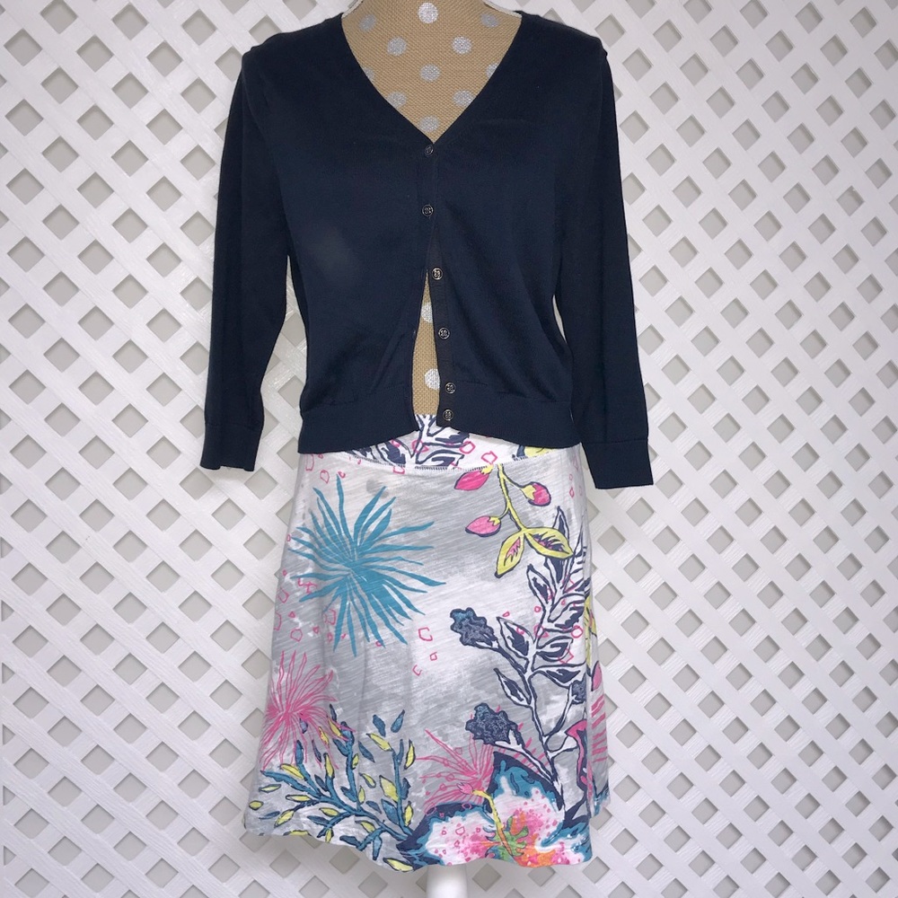fresh produce Floral Mini Skirt in White with Blue, Pink & Yellow Print - Picture 8 of 8
